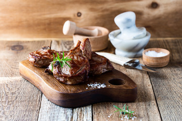 Wall Mural - Roasted veal chops with herbs