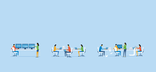 Poster - group business team meeting and working together for project analyze research  concept
