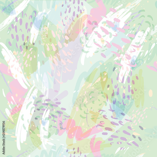 Stoffe zum Nähen Militärische Tarnung Textur mit Bäumen, Zweige, Rasen und Aquarell Flecken
