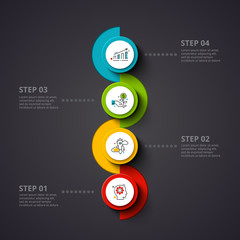 Poster - Vector circles infographic on a dark background. Can be used for presentation, diagrams, annual report, web design. Business concept with 4 options, steps or processes.
