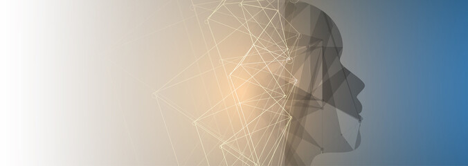 Artificial intelligence. Technology web background. Virtual concept