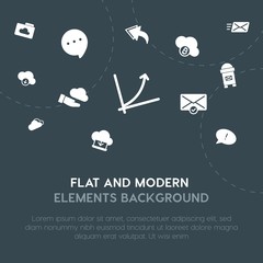Poster - cloud and networking, charts, chat and messenger, email fill vector icons and elements background concept on dark background.Multipurpose use on websites, presentations, brochures and more.