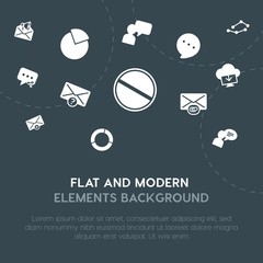Poster - cloud and networking, charts, chat and messenger, email fill vector icons and elements background concept on dark background.Multipurpose use on websites, presentations, brochures and more.
