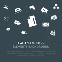 Poster - cloud and networking, charts, chat and messenger, email fill vector icons and elements background concept on dark background.Multipurpose use on websites, presentations, brochures and more.