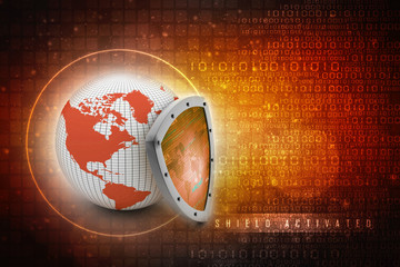Poster - 3d rendering Protect the World
