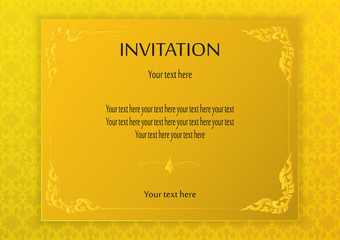 Wall Mural - Luxury golden vintage invitation card template vector illustration