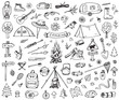 Set of forest camping icons