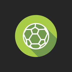 Poster - Elegant Universal White Minimalistic Thin Line Football Icon with Shadows on Circular Color Button on Black Background 