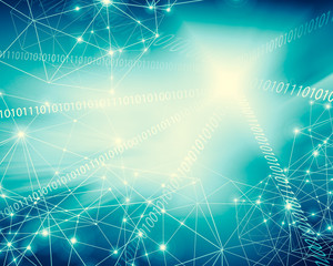 Poster - Technological background, Internet concept of global business. Internet connection, abstract of science and technology graphic design