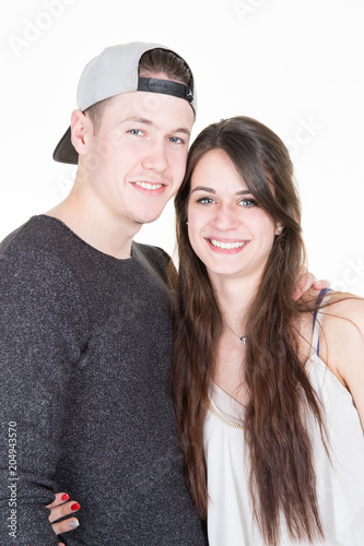 A Boy Lover Student Couple Man With Cap And Beautiful Woman Long