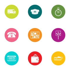 Poster - Fast ride icons set, flat style