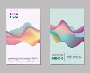 Aufkleber - Modern abstract covers set. 3D wavy abstract background. Dynamic Effect. Futuristic Technology Style. Motion Vector Illustration. Background for banner, flyer, book, cover, poster.