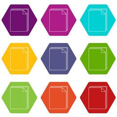 Poster - Paper icons set 9 vector