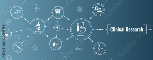 Fotografía Medical Healthcare Icons with People Charting Disease / Scientific Discovery Web
