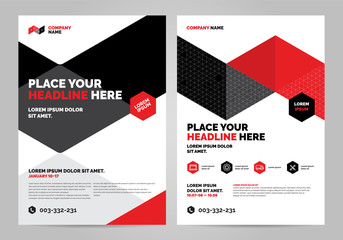 Geometry red Brochure Layout template, cover design background, annual reports. Can be adapt to Annual Report, Poster, Flyer, Banner.