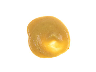 Wall Mural - a drop of mustard on a white background