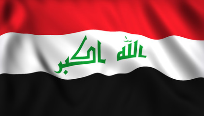 Wall Mural - irak flag waving symbol