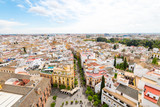 Fototapeta Morze - panoramic views of Seville old town, Spain