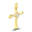 3D illustration isolated gold decorative diamond cross pendant with shadow