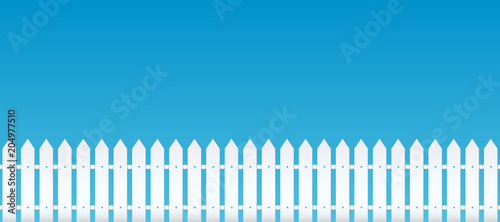 Fotografía Creative vector illustration of rural wooden fences, pickets isolated on background