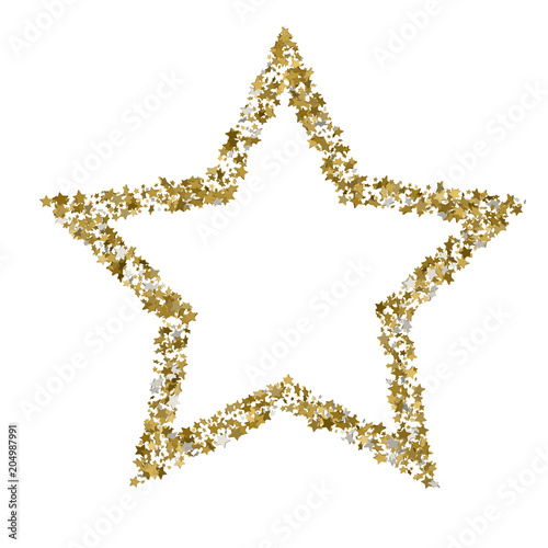 Golden Star Vector Banner On White Background Gold Glitter Golden Star Vector Banner On White Background Gold Glitter Template For Card Vip Exclusive Certificate Gift Luxury Privilege
