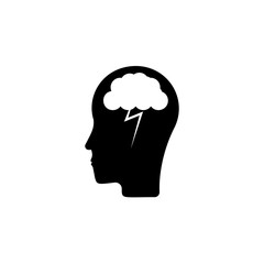 Poster - human brain spark icon. Element of science for mobile concept and web apps. Detailed human brain spark icon can be used for web and mobile. Premium icon