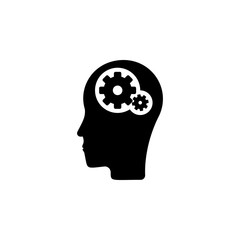 Poster - mechanism in the head icon. Element of science for mobile concept and web apps. Detailed mechanism in the head icon can be used for web and mobile. Premium icon
