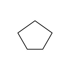 Poster - pentagon icon. Element of geometric figure for mobile concept and web apps. Thin line pentagon icon can be used for web and mobile