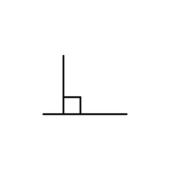 Poster - 90 degree angle icon. Element of geometric figure for mobile concept and web apps. Thin line 90 degree angle icon can be used for web and mobile