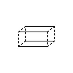 Poster - 3d rectangle with dashed edges icon. Element of geometric figure for mobile concept and web apps. Thin line 3d rectangle with dashed edges icon can be used for web and mobile