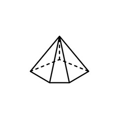 Poster - 3d triangle with dashed edges icon. Element of geometric figure for mobile concept and web apps. Thin line 3d triangle with dashed edges icon can be used for web and mobile