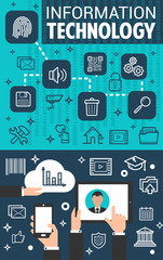 Fototapete - Information technology banner for business concept