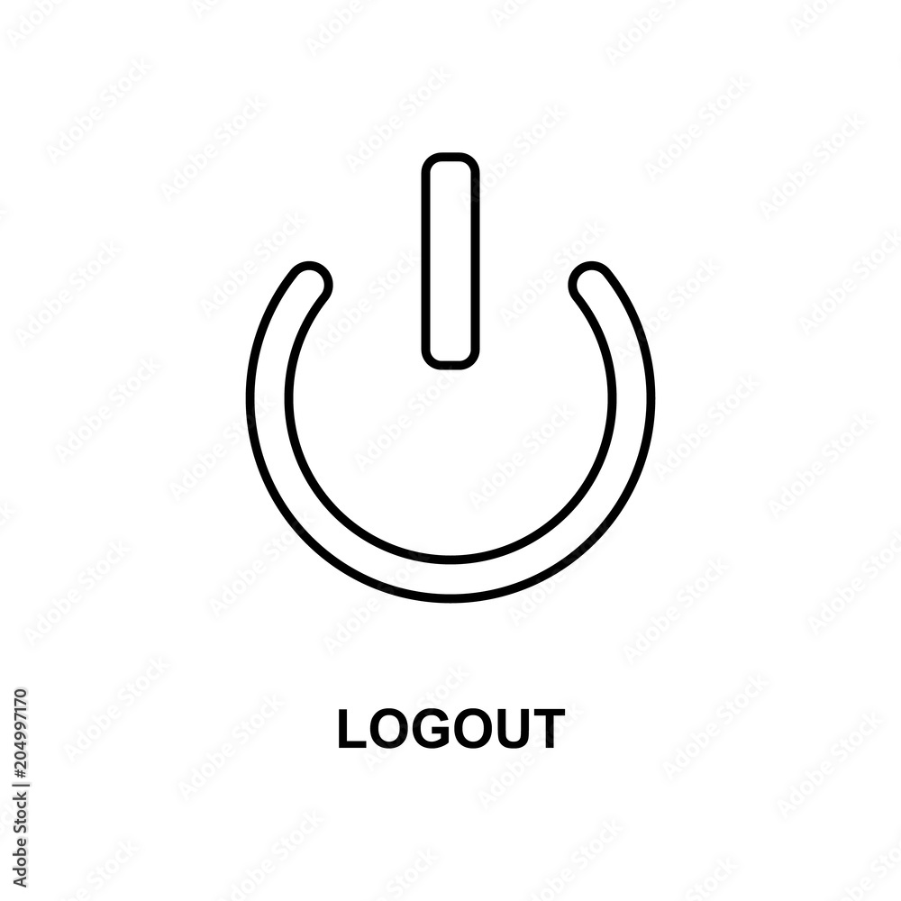logout sign icon. Element of simple web icon with name for mobile concept  and web apps. Thin line logout sign icon can be used for web and mobile 스톡  벡터 | Adobe
