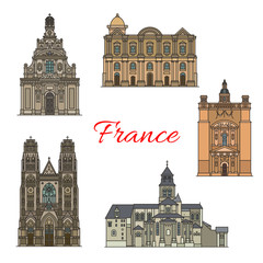 Sticker - French travel landmark icon for religious tourism