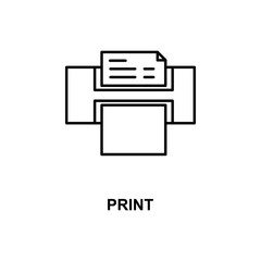 Poster - printer icon. Element of simple web icon with name for mobile concept and web apps. Thin line printer icon can be used for web and mobile