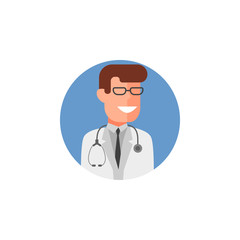 Aufkleber - colored avatar of doctor icon. Element of colored people profession icon for mobile concept and web apps. Detailed colored avatar of doctor icon can be used for web and mobile