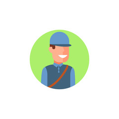Poster - colored avatar of postman icon. Element of colored people profession icon for mobile concept and web apps. Detailed colored avatar of postman icon can be used for web and mobile