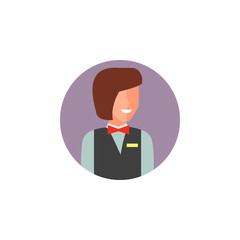 Aufkleber - colored avatar of waitress icon. Element of colored people profession icon for mobile concept and web apps. Detailed colored avatar of waitress icon can be used for web and mobile