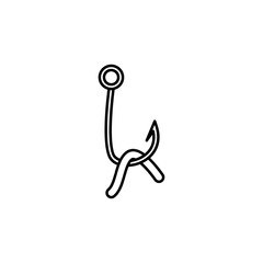 Poster - hook with a worm icon. Element of travel icon for mobile concept and web apps. Thin line hook with a worm icon can be used for web and mobile. Premium icon