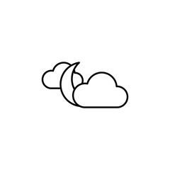 Poster - the moon behind the clouds icon. Element of travel icon for mobile concept and web apps. Thin line the moon behind the clouds icon can be used for web and mobile. Premium icon