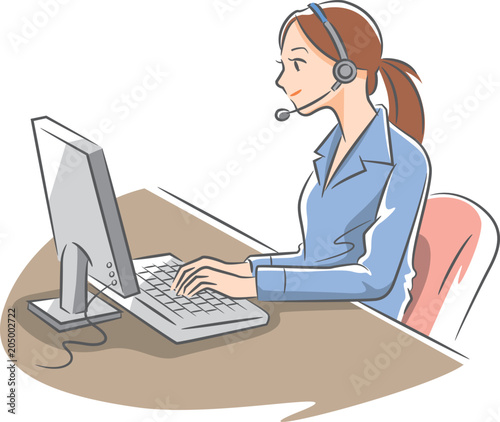 女性オペレーターのイメージイラスト Stock Vector Adobe Stock 女性オペレーターのイメージイラスト Stock Vector Adobe Stock