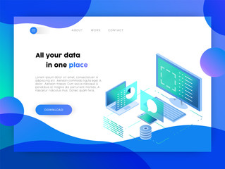 Technology business online app landing page