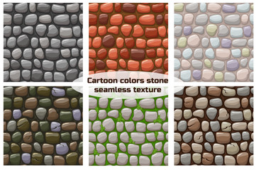 Wall Mural - cartoon stone texture, vector seamless background