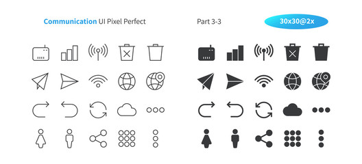 Poster - Communication UI Pixel Perfect Well-crafted Vector Thin Line And Solid Icons 30 2x Grid for Web Graphics and Apps. Simple Minimal Pictogram Part 3-3