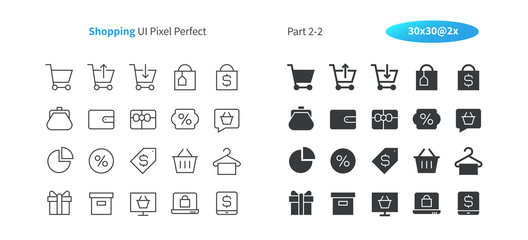 Poster - Shopping UI Pixel Perfect Well-crafted Vector Thin Line And Solid Icons 30 2x Grid for Web Graphics and Apps. Simple Minimal Pictogram Part 2-2