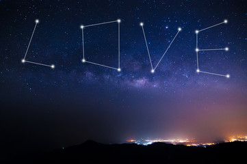 the milky way with love star.