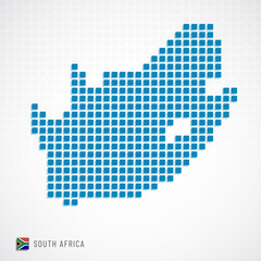 Wall Mural - South Africa map and flag icon