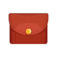 Poster - Red leather purse, money and finance vector Illustration on a white background