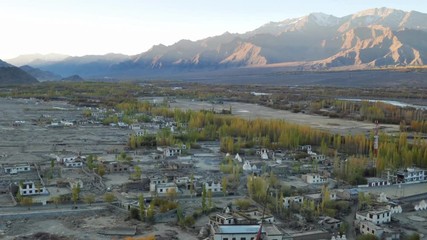 Canvas Print - Leh in Ladakh - the Northern part of India, time lapse sunrise.