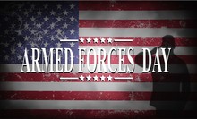 ARMED FORCES DAY , Poster With USA Flag
